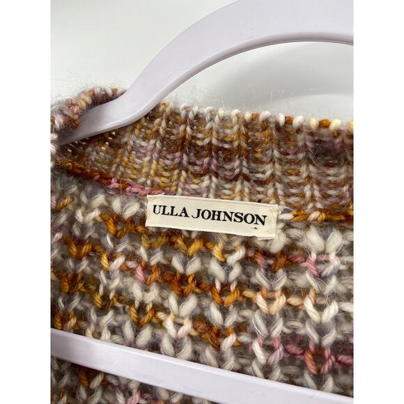 Ulla Johnson Fiora Merino Wool Button Front Puff Sleeve Fawn Cardigan Sweater - Picture 4 of 7